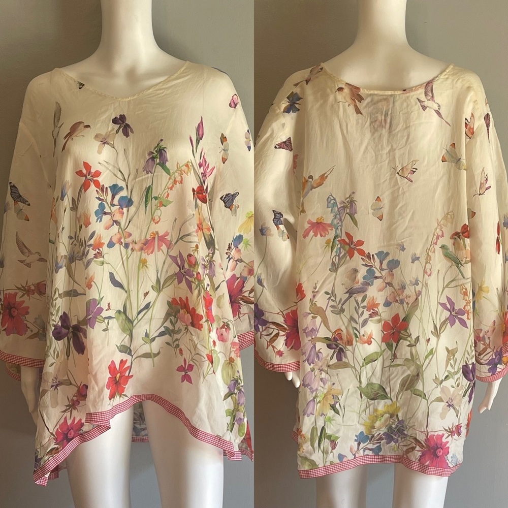 Johnny Was Floral Cream Tunic